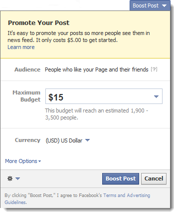 promote your post with facebook