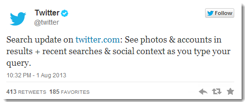 twitter announced universal search