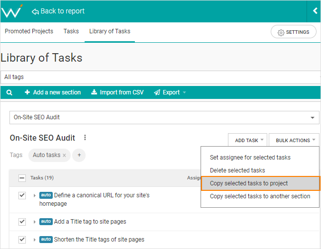 New auto-tasks in the Library of Tasks.