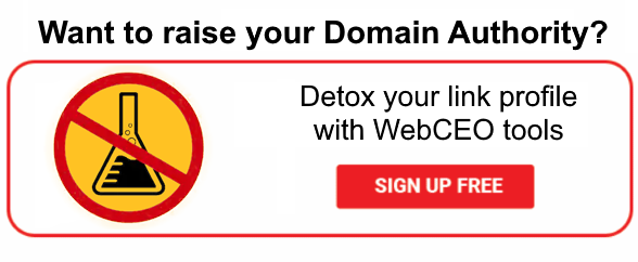 Sign up, remove toxic backlinks and raise your domain authority!