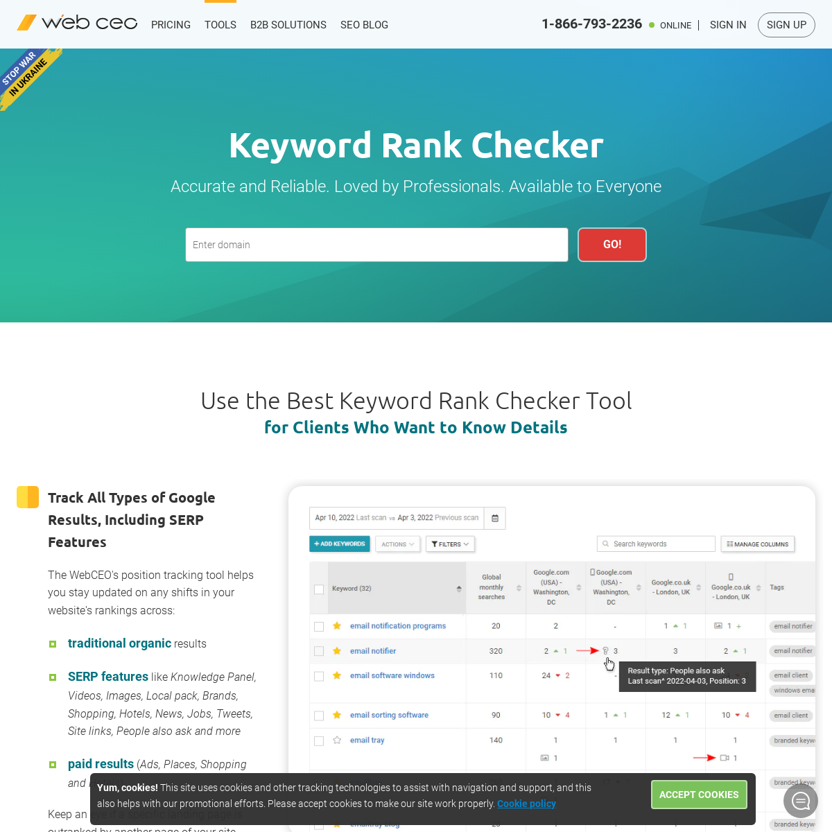 Free Keyword Rank Checker Tool Online for Google, Yahoo, Bing